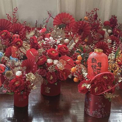 Series of red theme cny flower